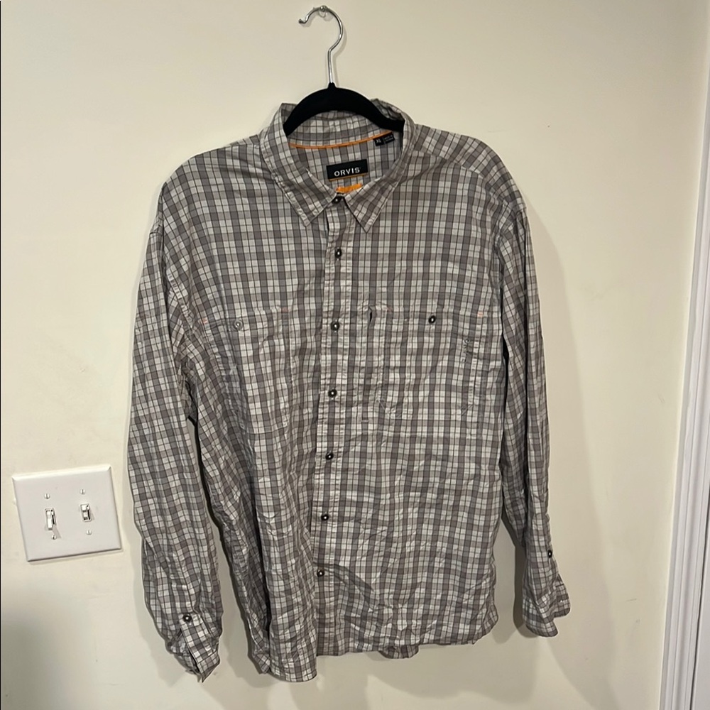 Orvis Gray Casual Button Down Shirt